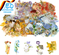 Auauy 120 StüCk Transparente Scrapbooking Aufkleber, Pet Blumen Aufkleber Pflanz