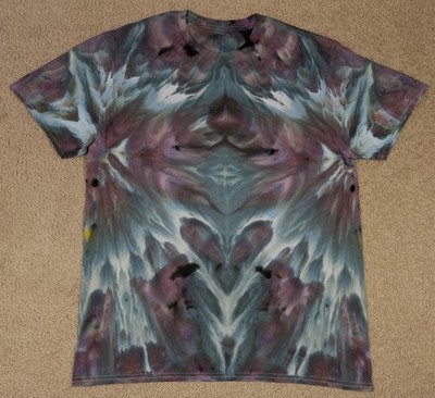 Handmade Ice Tie Dye T-Shirt Large Mens Womens Soft Cotton Green Twist
