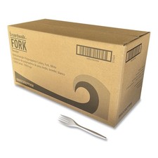 Boardwalk FORKPPMW 5.51" Long Polypropylene Plastic Fork Cutlery 1000/CT New