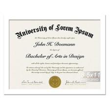 White 8.5 x 11 Frame Display 8.5 by 11 Document Certificate Diploma Wall and ...