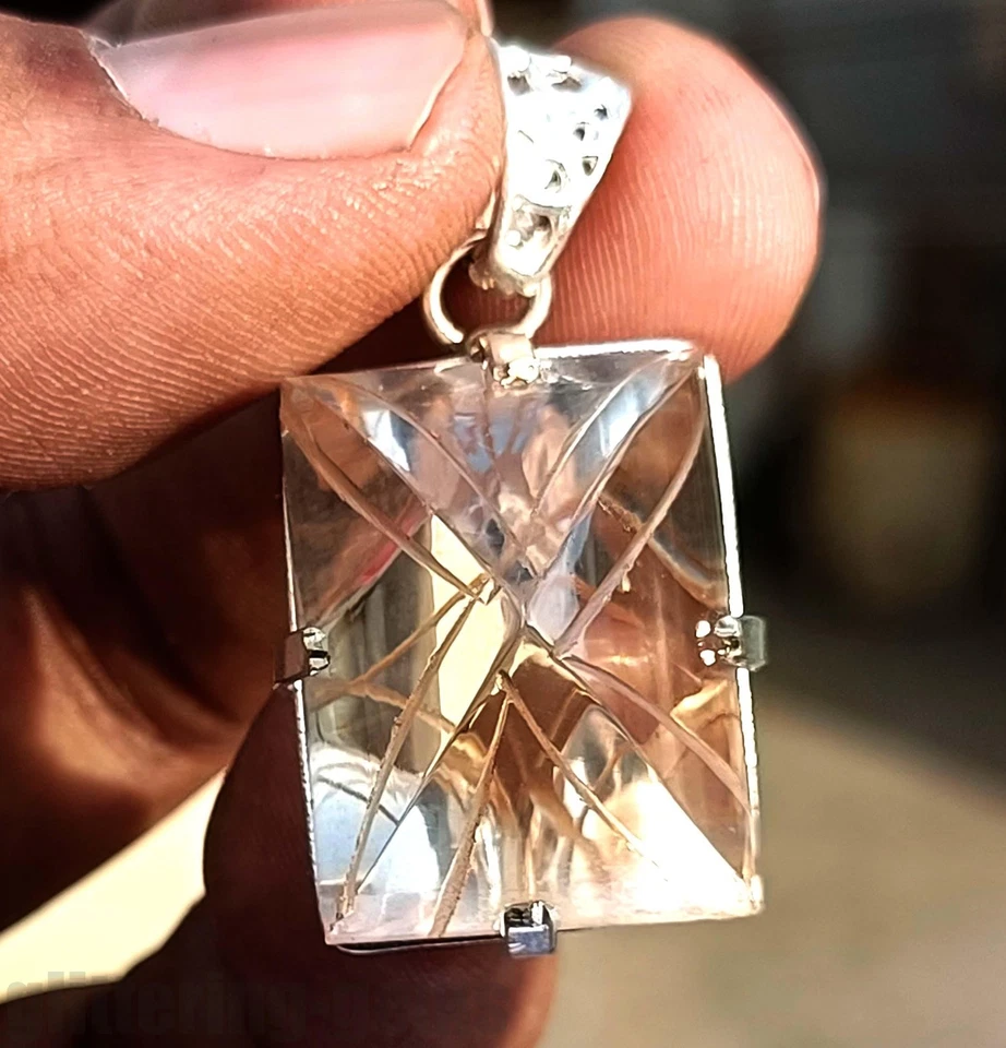 IGL 15.00 Ct Lab Grown Diamond Raw Pendant 19x10mm IF Clarity 925 Sterling 5DNR - Image 2 of 4