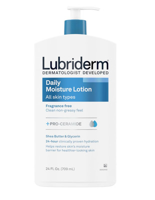 Lubriderm Daily Moisture Lotion Fragrance-Free 24 Ounce Normal to Dry (New)