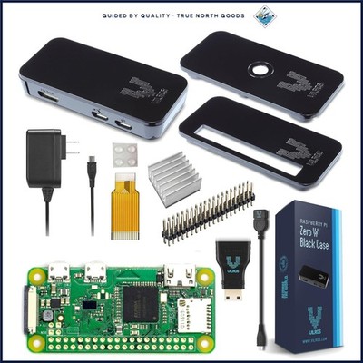 Raspberry Pi Zero W with Essential Accessories: Power Supply, Case, and Adapters