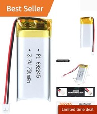 Compact 3.7V 750mAh Rechargeable Lipo Battery with PH2.0mm JST Connector