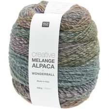 Variegated Knitting and Crochet Yarn 100g, Rico Creative Melange Alpaca Wonderba
