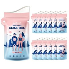 12PCS Disposable Urine Bags,900ML Pee Bags for Travel One Size, Pink-12PCS