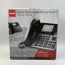 RCA Unison Accessory Desk Station Wireless 4-Line Landline Telephone (U1100)