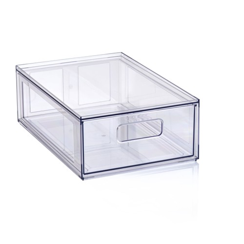 Clear Glossy Plastic Pull-Out Closet Drawer Small Size Adult Size