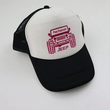 Pink Panther Jeep Trucker Hat Black White Mesh Snapback Off-Road 4x4 Cap Rare
