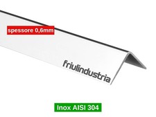 Profilo angolare in acciaio inox lucido AISI 304 spessore 0,6mm, varie misure