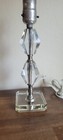 Vintage Art Deco Clear Crystal Glass Lamp Vanity Table Night Light Regency Chic