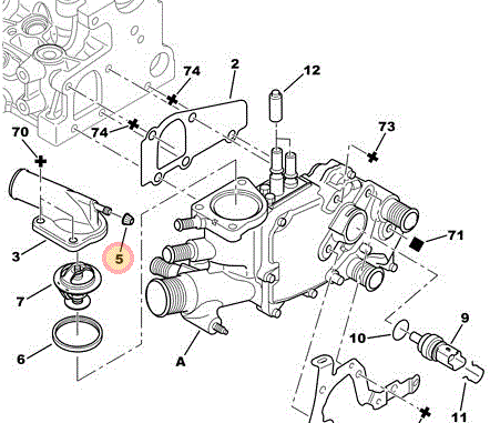 Citroen Peugeot Thermostat Gehäuse oder Schlauch Entlüftungsventil Kappe 157989 540402 - Bild 3 von 3
