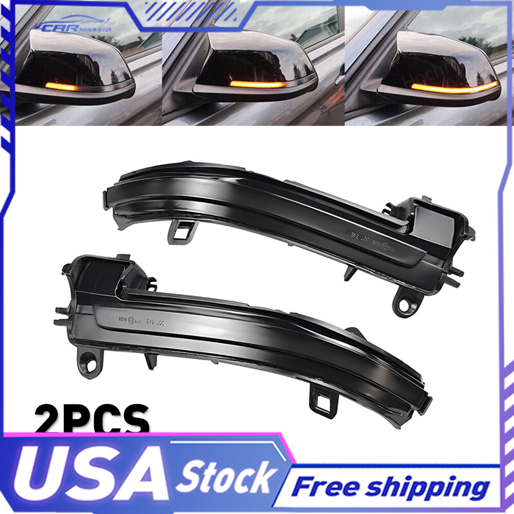 Smoked Turn Signal Lamp Side LED Mirror Light For 4 3 2 1 Series F30 F35 F80 BMW