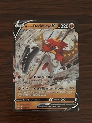 decidueye v pokemon card value Hisuian (082/189) [Sword & Shield: Astral Radiance] Moderately Played Holofoil Hisuian Decidueye VSTAR270 HP Hisuian Decidueye V SWSH238