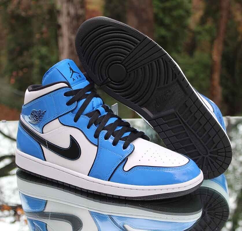 Nike Air Jordan 1 Mid SE Signal Blue Men’s Size 14 White Black DD6834-402