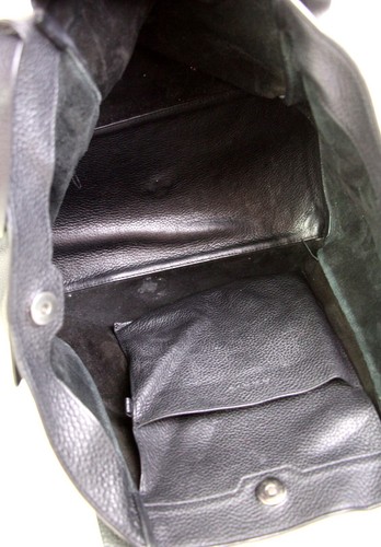 LARGE Akris BLACK GENUINE LEATHER TOTE SHOULDER BAG BUSINESS HANDBAG HOBO PURSE - Picture 10 of 17