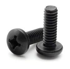 #10-24 Black Oxide Stainless Steel Phillips Pan Head Machine Screw Select Size