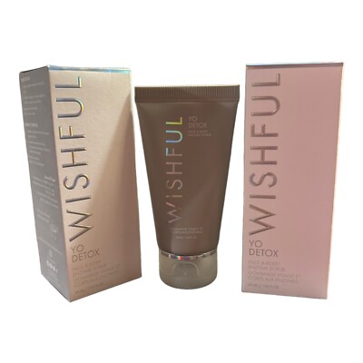 Huda Beauty Wishful Yo Detox Face Body Enzyme Scrub 1.35 Oz X 2