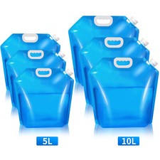 1-3PCS Foldable Collapsible Water Container W/Spigot 5-10L Hiking Outdoor  Jug