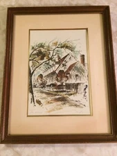 John Haymson Water Color Print The Raleigh Tavern Framed Under Glass
