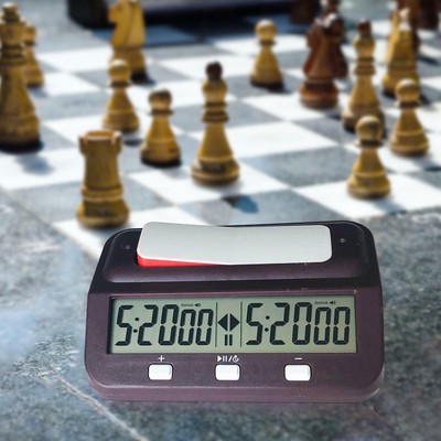 Desktop elektronische digitale Schachuhr Timer zum Aufziehen professionell weinrot