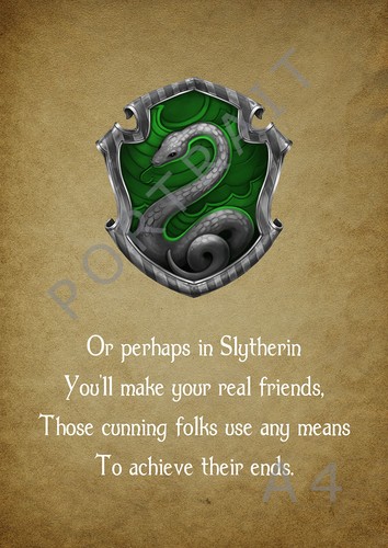 Sorting Hat Slytherin Quote Harry Potter Slytherin House Crest Badge Movie Print Sorting Hat Quote -  Gift | Ebay
