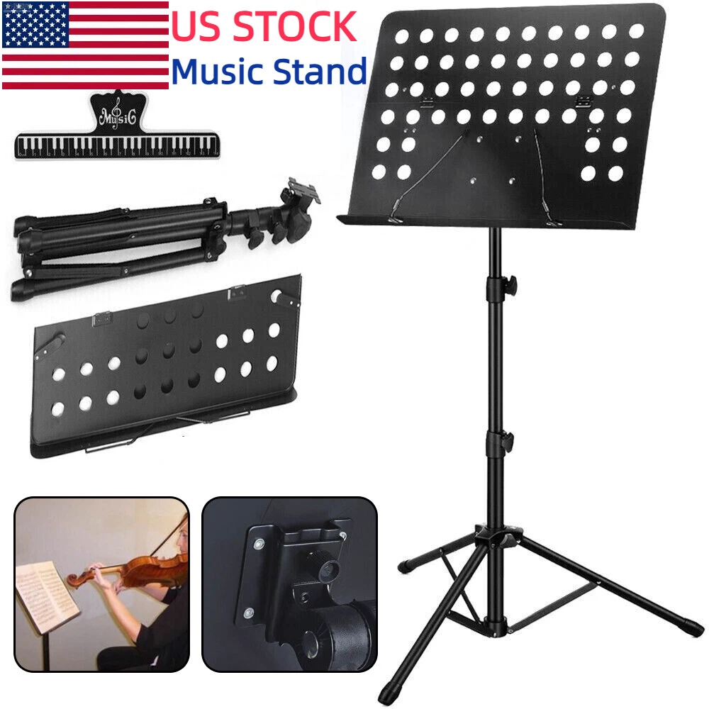 Heavy Duty Orchestral Music Stand Adjustable Sheet Stand Portable Tripod Base