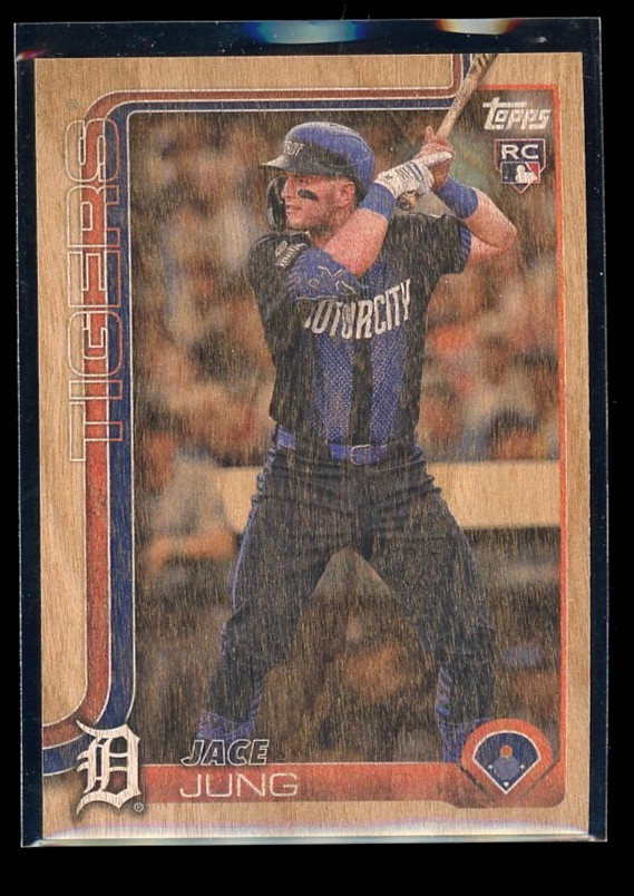 2025 Topps Series 1 Jace Jung WOOD Parallel /25 RC #80 Detroit Tigers SSP
