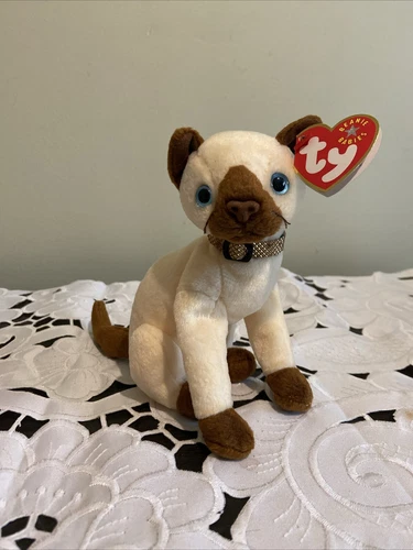 Vintage TY Beanie Baby "Siam" the Siamese Cat 2000 with Tags EUC