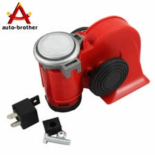 Red Car Interior Dual Tone Trumpet Loud Electric Air Horn Compressor Truck Train