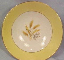 Autumn Gold Dessert Bowl Century Service Corp Wheat Yellow Rim Retro Vintage