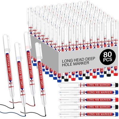 80 PCS Multipurpose Deep Hole Marker Pen Waterproof Mechanical