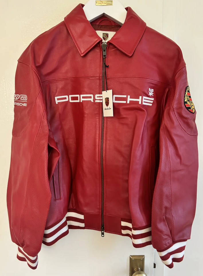Aime Leon Dore ALD / Porsche 993 Turbo Leather Club Jacket - RED