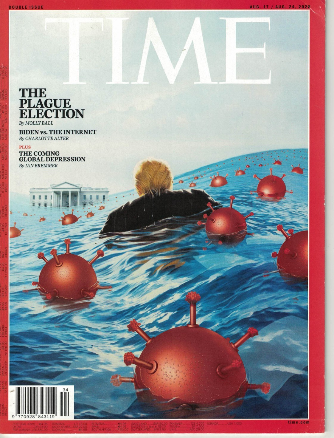 Time Magazine International Softcover 2020 Aug 17-24 Red Donald Trump