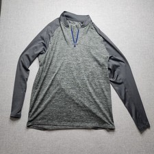 Under Armour Pullover Men Med Loose Fit 1/4 Zip HeatGear Gray Blue Lightweight