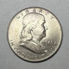 1948 Franklin Half Dollar 50C Philadelphia 90% Silver Business Strike KM#198