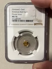 1/500 oz .999 Gold Eagle Head Round NGC MS70 Mini Gold USA Flag Design