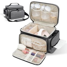 Grey Breast Pump Bag for Spectra S1 S2 with Waterproof Mat for Accessories