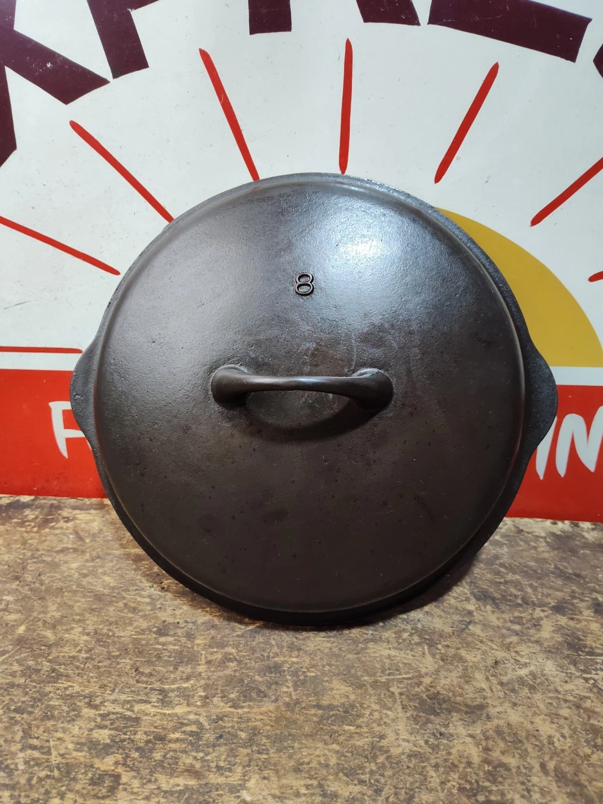 "Fully Restored" GRISWOLD #8 Cast Iron Skillet Lid Iron Mountain 10" Seasoned