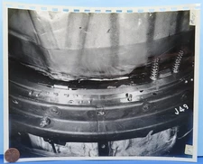 USAF NASA press PHOTO '60 vtg Mercury Capsule / Escape Tower Removed Clamp Ring