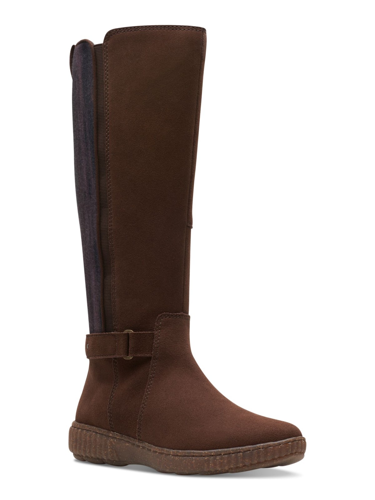 COLLECTION BY CLARKS Womens Brown Pull Tab Caroline Toe Platform Riding Boot 5 M