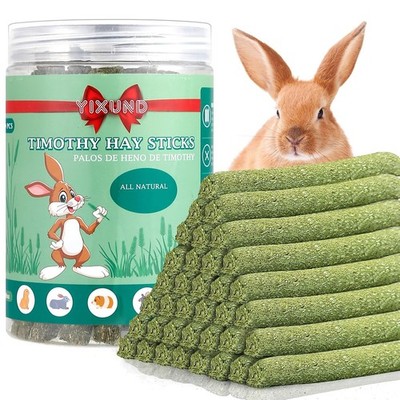 Timothy Hay Sticks Treats for Rabbits & Other Small Pets - 40pcs Natural Hand...