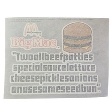 Vintage McDonalds Iron On Big Mac