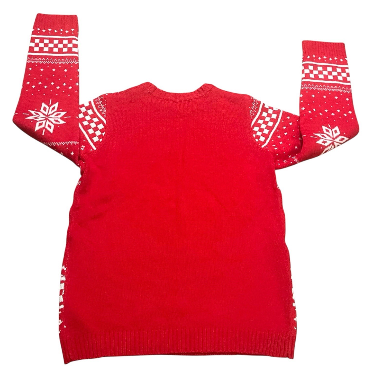 Holiday Times Red Smiley Face Santa Christmas Sweater Youth XXL 18