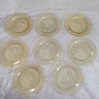 8 VTG Federal Sharon Cabbage Rose Yellow Depression Glass Bread & Butter Plate