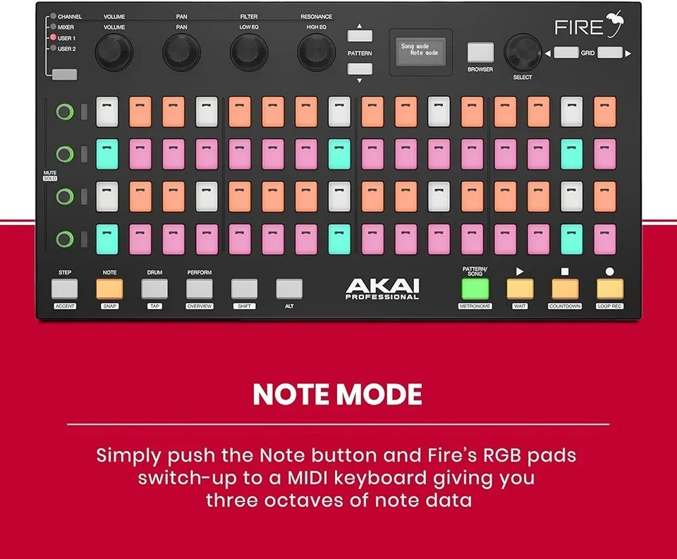 Akai FIRE USB MIDI Controller 64 RGB Pads FL Studio Controller Only NEW Fedex - Image 4 of 4