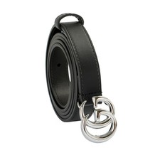 Gucci Black 100 Leather GG Marmont Thin Belt US 42 IT 105