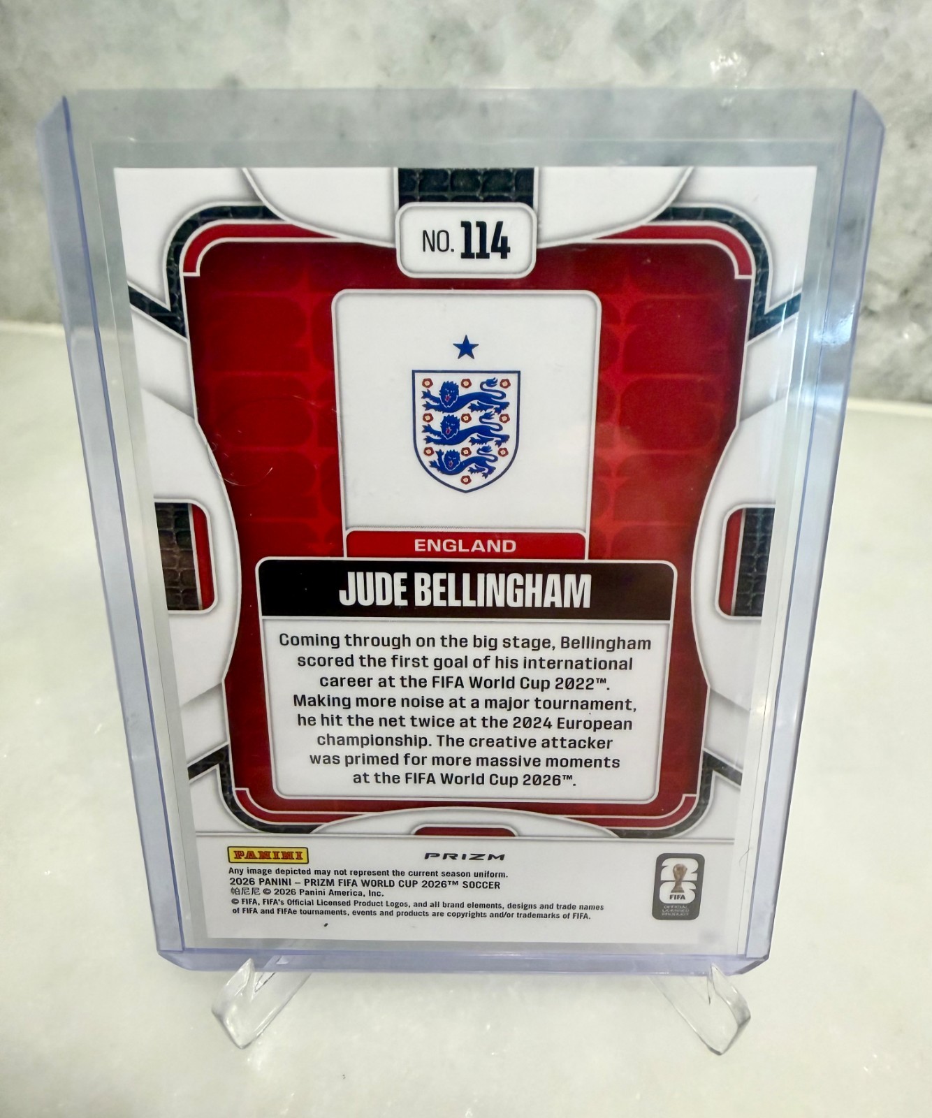 2026 Panini Prizm FIFA World Cup JUDE BELLINGHAM RED GREEN BLUE MOJO CASE HIT!!! view 2