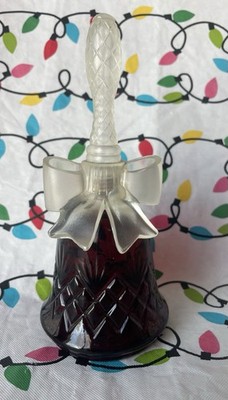 Avon Vtg Cologne Perfume Red Glass Bell Crystalsong   Timeless 6.5  Tall *Empty*