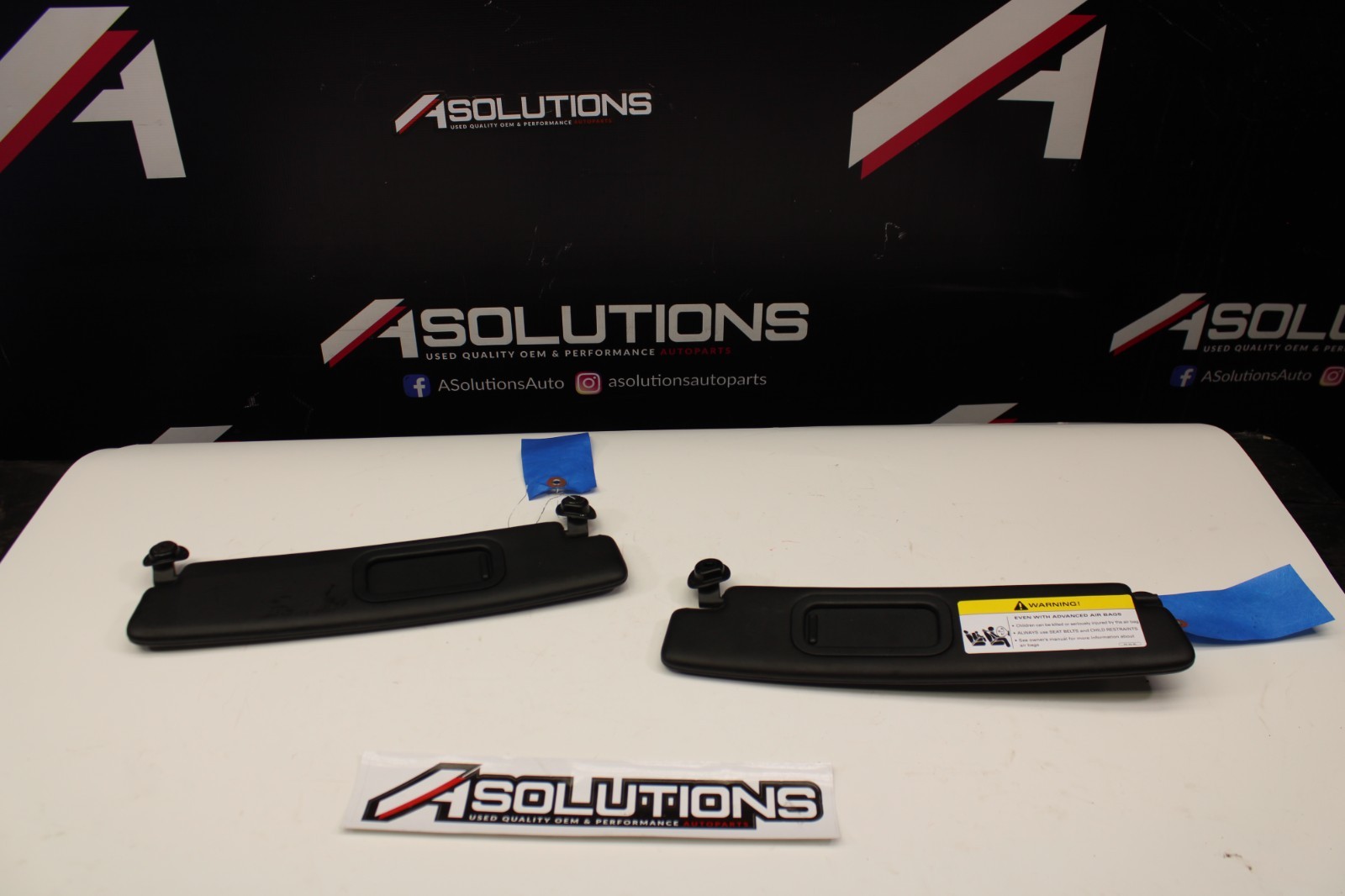 2015-2019 LAMBORGHINI HURACAN COUPE LEATHER SUN VISORS SET PAIR BLACK LP610-4